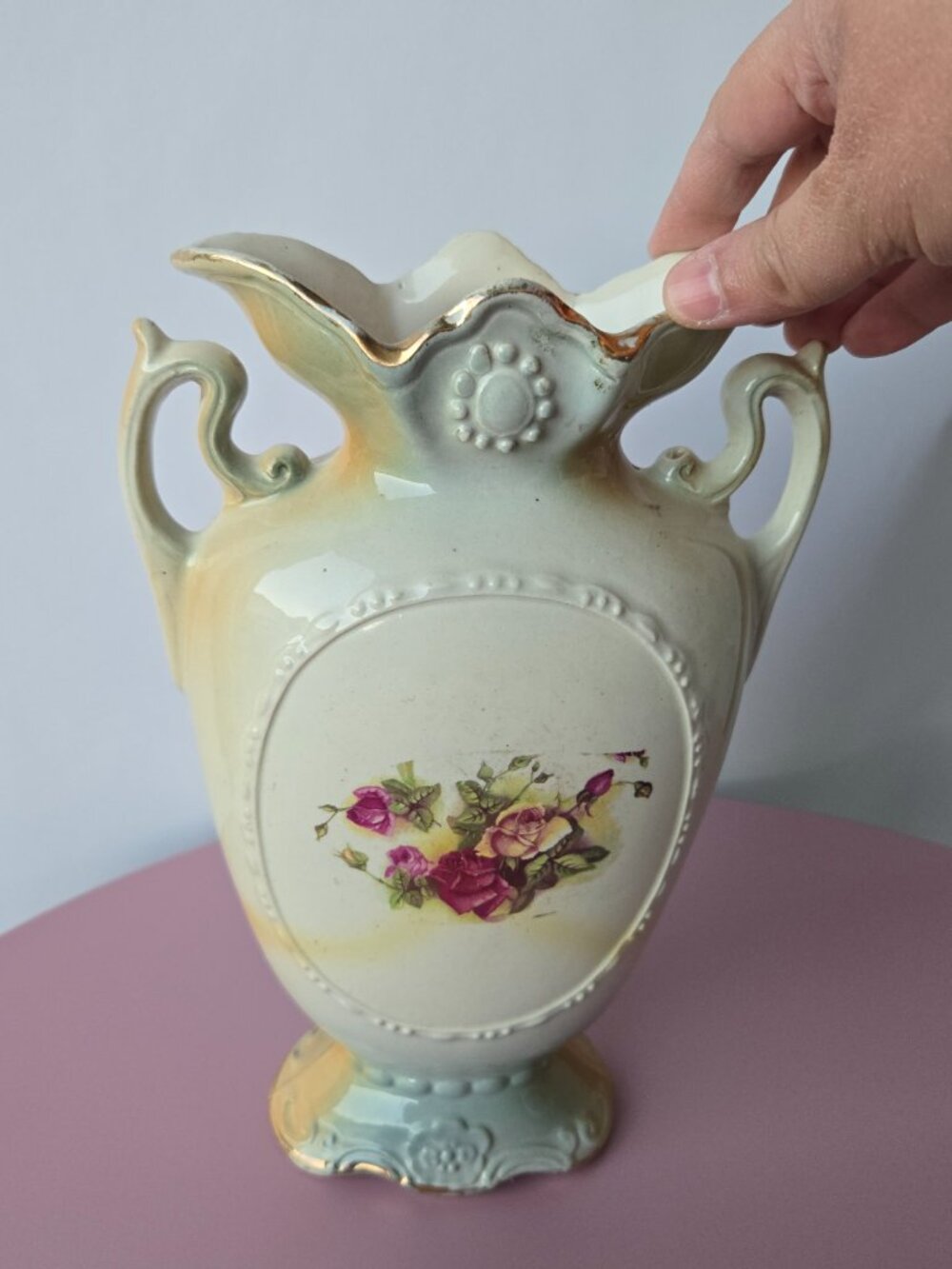 Vintage Rose Vase Romantic Cottagecore - Picture 8 of 8